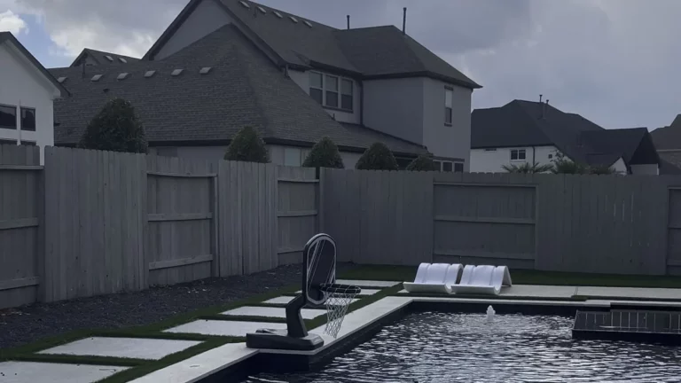 Backyard pool venue kept bite-free for an outdoor event by a Texan Mosquito Systems automated misting system