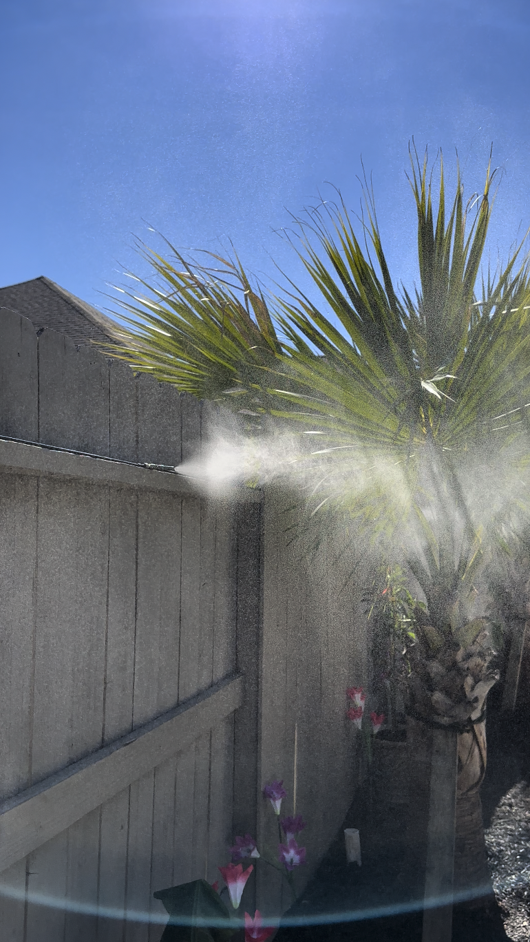 Side-yard mosquito misting install Houston TX, Texan Mosquito Systems